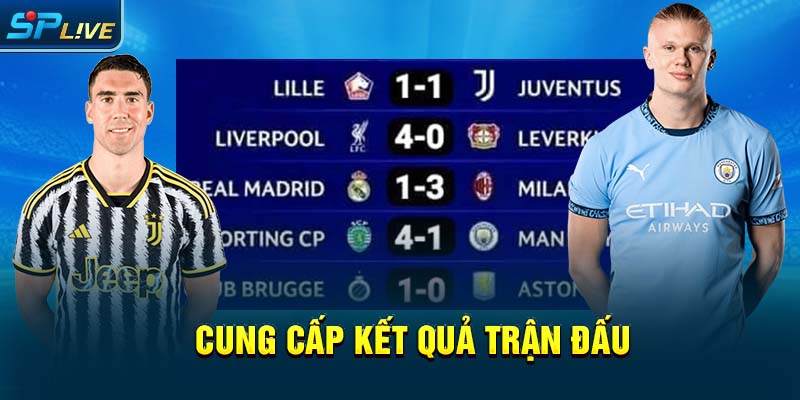 Cung cấp kết quả trận đấu