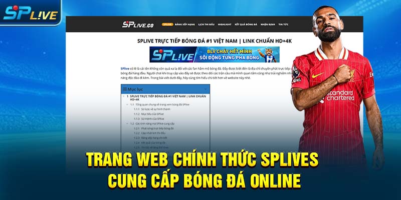 Trang Web Chính Thức Splives Cung Cấp Bóng Đá Online